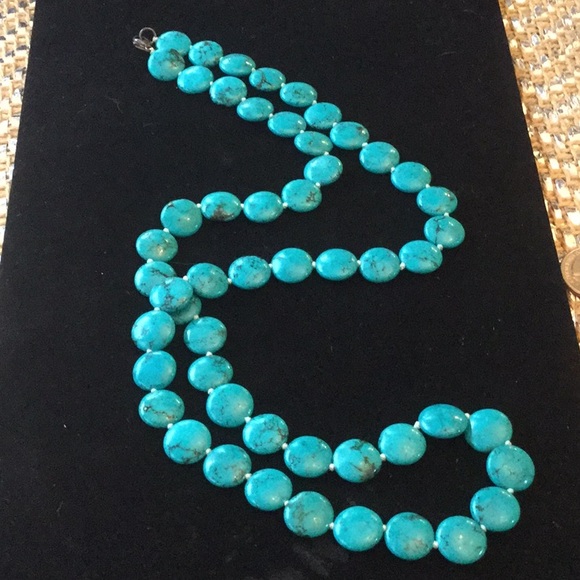 Atlanta Estate Sale Jewelry - Wow Estate Find ! 30” Long Turquoise Necklace